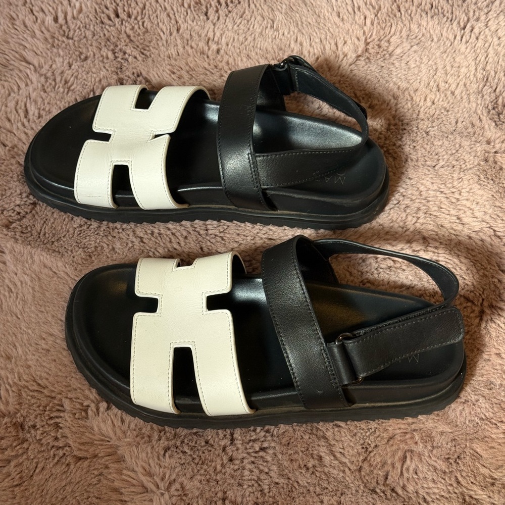 Stylish Black and White Sandals